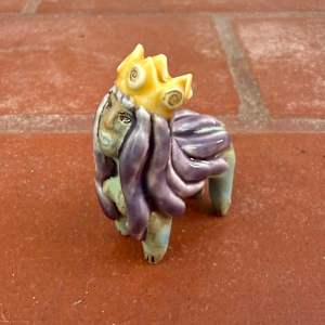 Purple Coiffed Princess, with Yellow Crown by Nell Eakin 