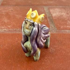 Purple Coiffed Princess, with Yellow Crown by Nell Eakin 