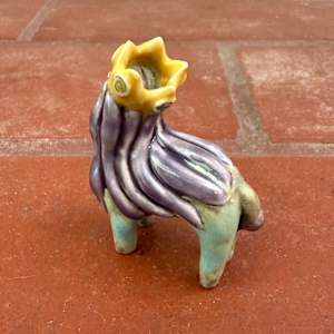 Purple Coiffed Princess, with Yellow Crown by Nell Eakin 