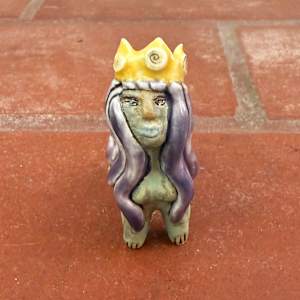 Purple Coiffed Princess, with Yellow Crown by Nell Eakin 