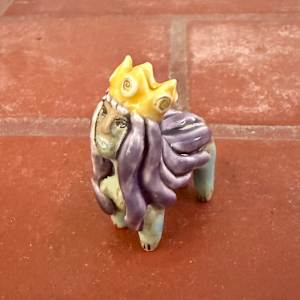 Purple Coiffed Princess, with Yellow Crown by Nell Eakin 