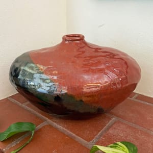 Red and Black Oval Vase #1 by Nell Eakin 