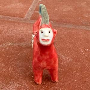 Little Red Daisy , a unicorn teenie by Nell Eakin 