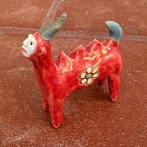 Little Red Daisy , a unicorn teenie by Nell Eakin 