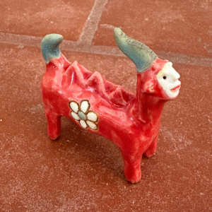 Little Red Daisy , a unicorn teenie by Nell Eakin 