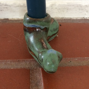 Small Blue Snake  candle holder by Nell Eakin 