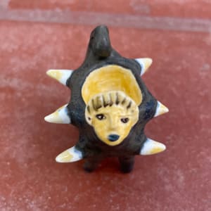 Spiky Black n' Yellow teenie bowl by Nell Eakin 