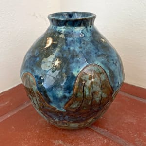 Starry Night and Mountains Vase by Nell Eakin 