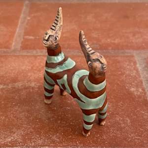 Love and Kindness4Ever, a stripy double header teeniecorn by Nell Eakin 