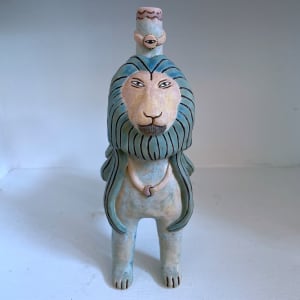 Thaddeus, a meditative lion pipe by Nell Eakin 