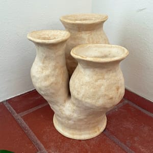 Triple Vase in Smooth Tones by Nell Eakin 