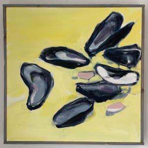 Yellow Mussels No 2 by Helen Grimm  Image: with frame