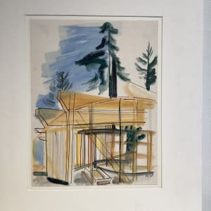 Untitled or unknown title, described as Beaver Hill Home under construction by Esther Webster