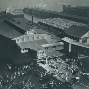 Hoboken Ferry Terminal 1935 by Berenice Abbott 
