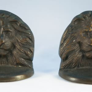 Lion's Head Bookends by Jeanne Louise Drucklieb 