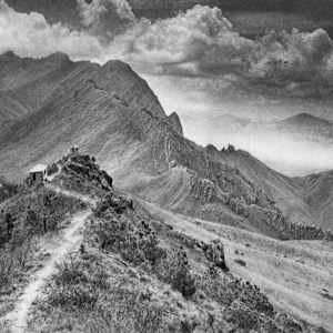 Mountain Temple Path 1930 by Long Chin-san 