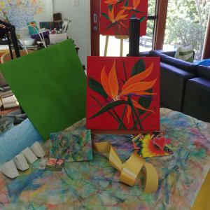 Commissioned Painting - 'A Colourful Bird' by Jude Scott
