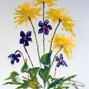 dandelions and wild violets by Steven Schroeder, Image 1.