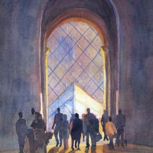 Entering the Louvre, Paris by Jann Lawrence Pollard