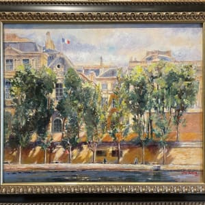 Shadows on the Quay - Paris by Jann Lawrence Pollard  Image: Framed image