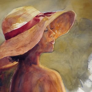 Portrait - Burgundy Ribbon by Jann Lawrence Pollard  Image: Painted from a live model.