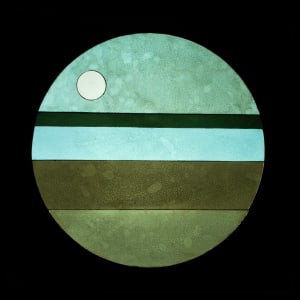 Moonscape in Blues and Greens by Phyllis Anna Stevens Estate