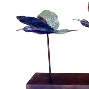 THREE BEE-EATERS IN FLIGHT 1/6 by Maritza Breitenbach 