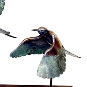 THREE BEE-EATERS IN FLIGHT 1/6 by Maritza Breitenbach 