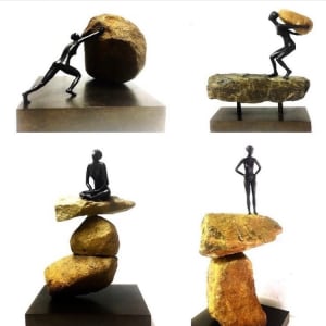 ROCK SERIES: ARTIST PROOF (AP) Bronze & Rock by Maritza Breitenbach  Image: ROCK SERIES, I/IV, II/IV, III/IV, IV/IV