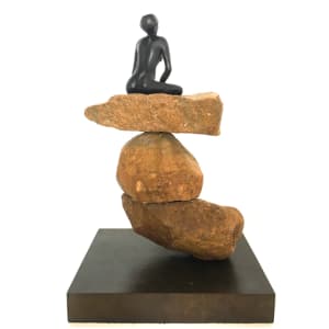 ROCK SERIES: ARTIST PROOF (AP) Bronze & Rock by Maritza Breitenbach  Image: ROCK SERIES II/IV 'SITTING'