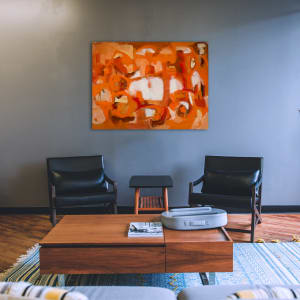 Orange Abstract by Miriam McClung  Image: Simulated in room.