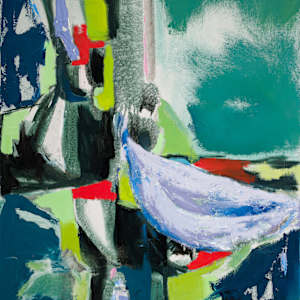 Green Lavender Red Abstract by Miriam McClung, Image 1.