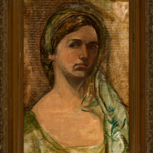 Girl with the Scarf by Miriam McClung  Image: Current condition