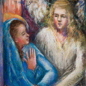 The Annunciation or Hail Oh Favored One by Miriam McClung 