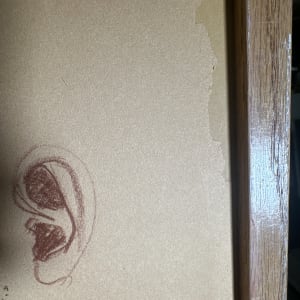 Earle - Man with a Hat by Miriam McClung  Image: Paper tear - front - middle right
Image not accurate color.