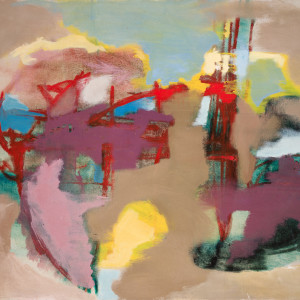 Red and Purple Abstract by Miriam McClung, Image 1.