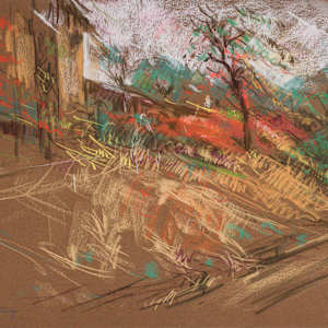 Study for Stations of the Cross - Cliff Road by Miriam McClung, Image 1.