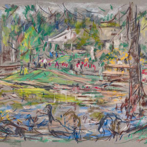 Geese at the Lake by Aldridge Gardens 2 by Miriam McClung