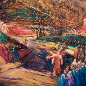 8 - Stations of the Cross Series - Christ Meets the Women of Jerusalem by Miriam McClung 