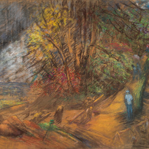5 - Stations of the Cross Series - Simon Is Compelled to Carry the Cross by Miriam McClung, Image 1.
