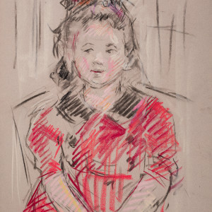 Little Girl with Red Dress by Miriam McClung