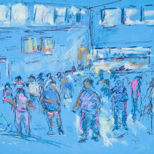 Line Dancing at the Senior Center by Miriam McClung, Image 1.