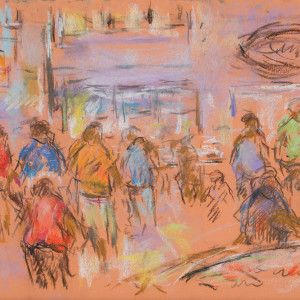 Line Dancing at the Senior Center No. 2 by Miriam McClung, Image 1.