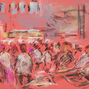 Line Dancing at the Senior Center by Miriam McClung