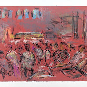 Line Dancing at the Senior Center by Miriam McClung, Image 1.