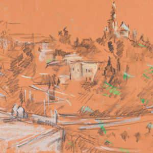 Study for "The Man with the Cell Phone" by Miriam McClung, Image 1.