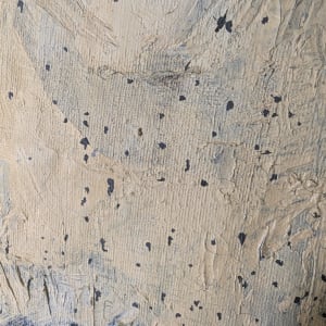 White Abstract by Miriam McClung  Image: Front. Condition 2. Spotting. Not color correct.