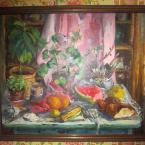 Still Life with Watermelon and Corn by Miriam McClung 