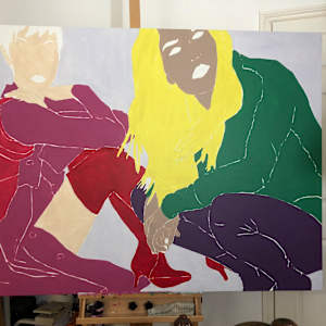 Studio Images- figures on canvas by Emma Coyle, Image 1.