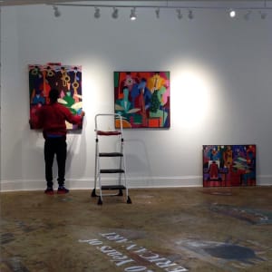 Octet by Joseph Lofton  Image: Hanging the Joseph Lofton Exhibit at Stella Jones Gallery, 2017